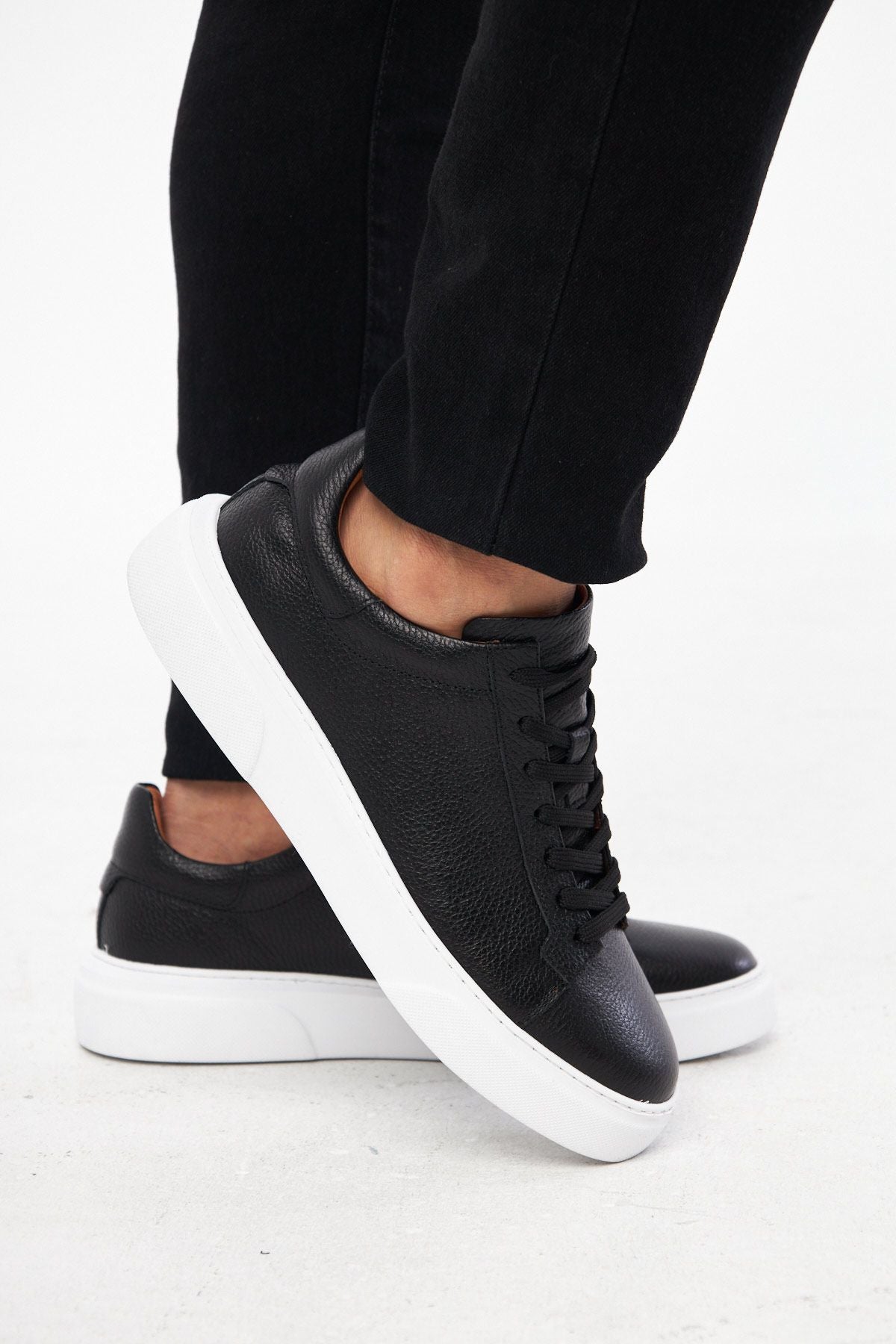 Deri Erkek Sneakers Ayakkabı 500960 Siyah