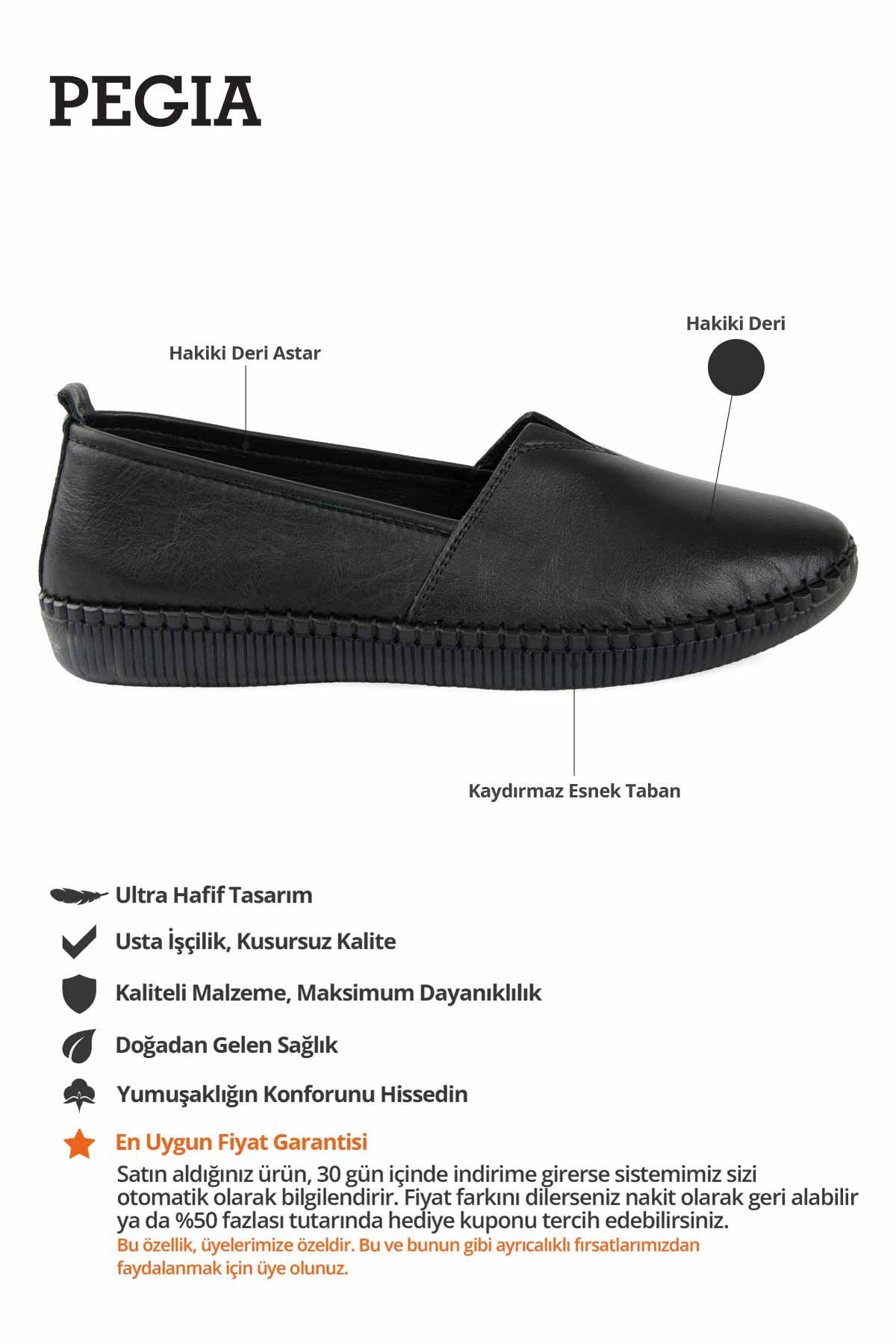 Deri Kadın Ayakkabı DG6097 Siyah