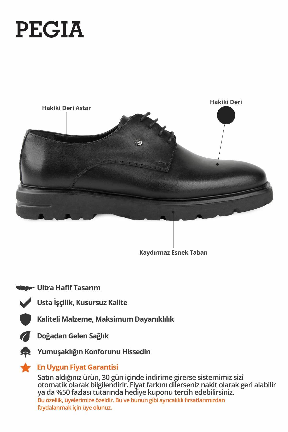 Deri Klasik Erkek Ayakkabı DG5036 Siyah
