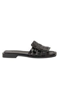 Leather Braided Women's Slipper DG6088 Black