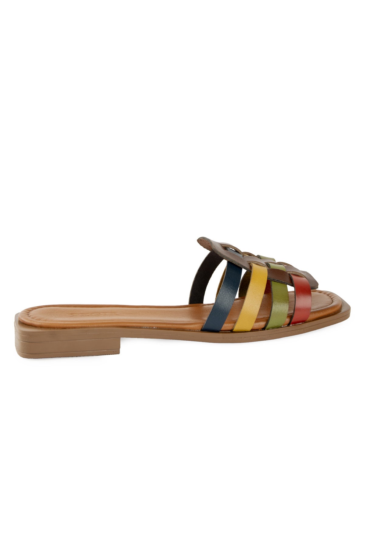 Deri Örgülü Kadın Terlik DG6088 Multicolour