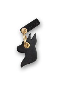 Doberman Leather Keychain 25AN23 Black
