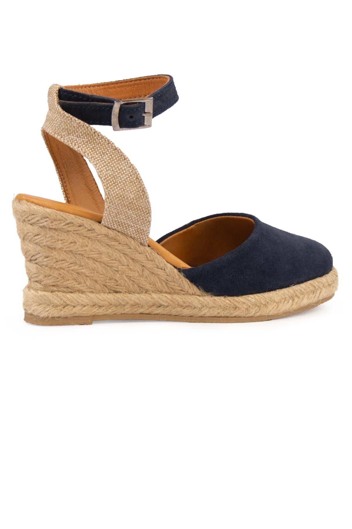 Dolgu Topuk Espadril Sandalet DG6038 Lacivert