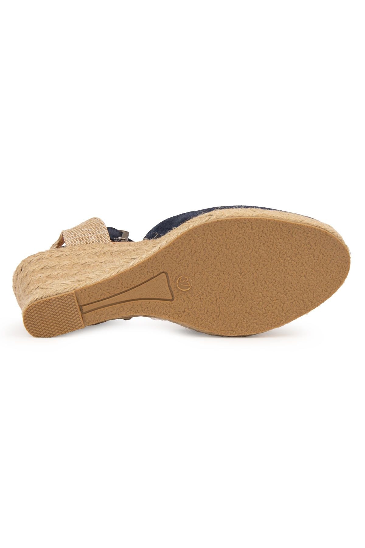 Dolgu Topuk Espadril Sandalet DG6038 Lacivert