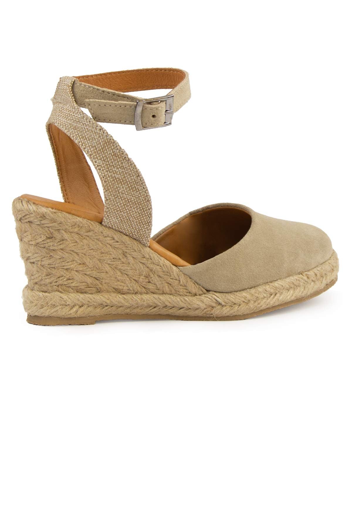 Dolgu Topuk Espadril Sandalet DG6038 Sahra