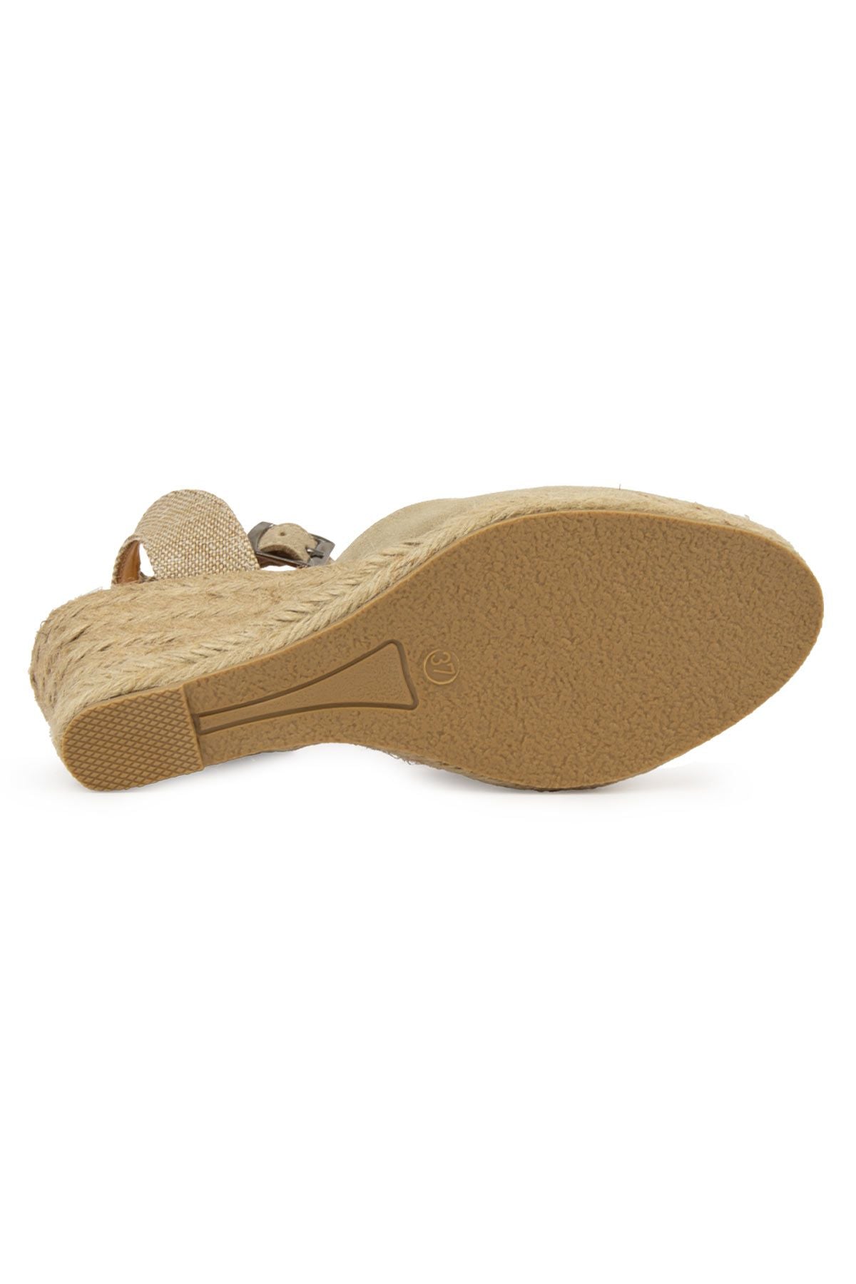 Dolgu Topuk Espadril Sandalet DG6038 Sahra