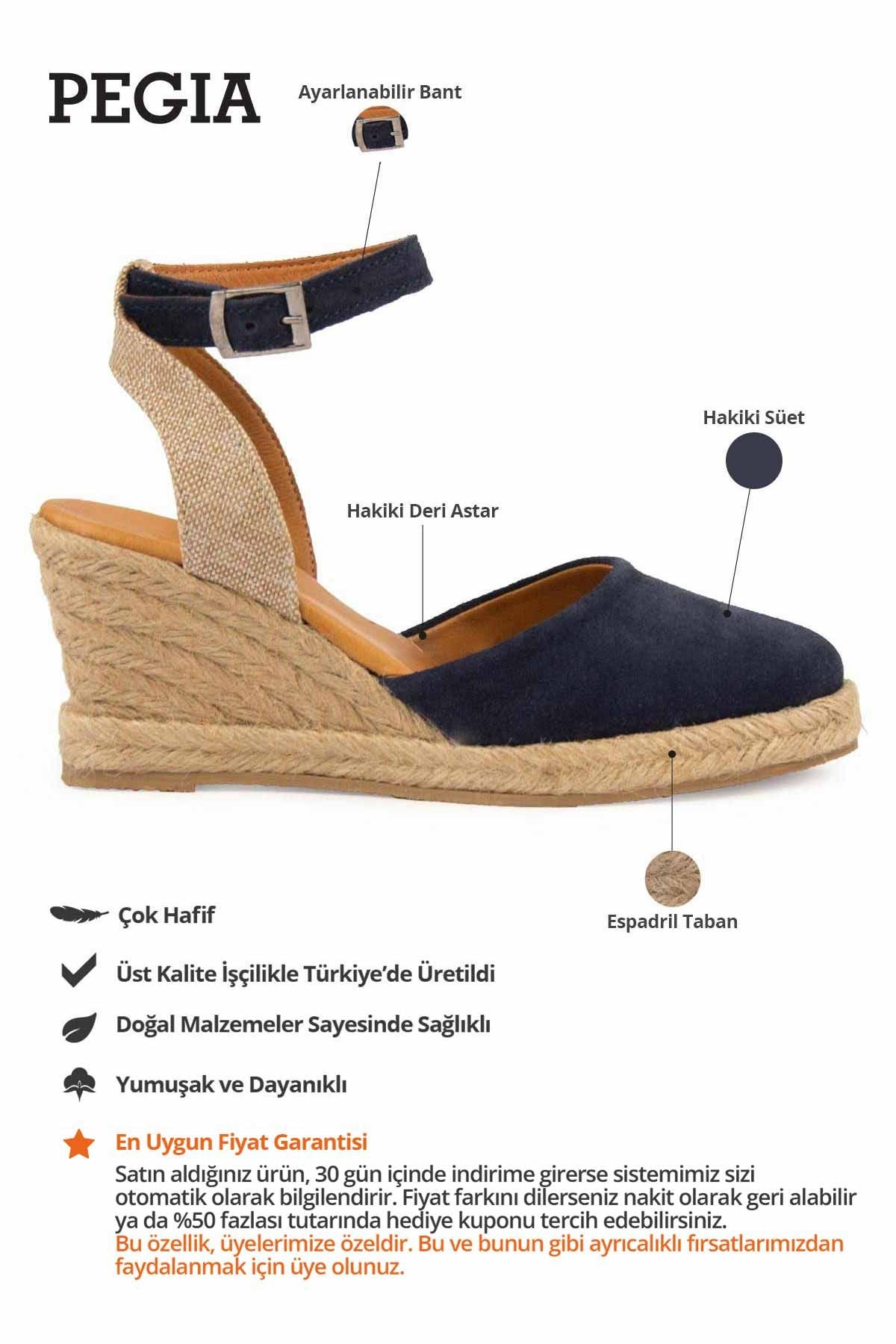 Dolgu Topuk Espadril Sandalet DG6038 Lacivert