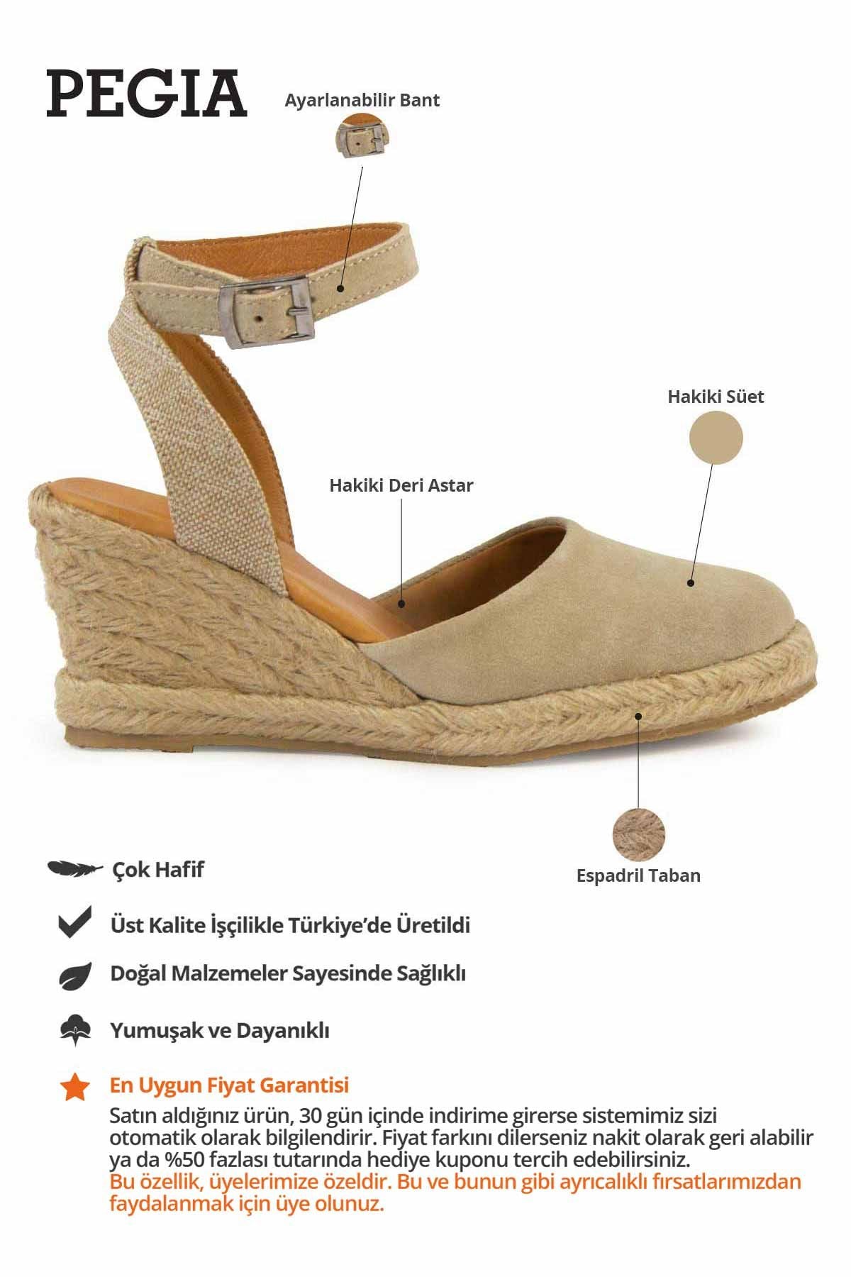 Dolgu Topuk Espadril Sandalet DG6038 Sahra