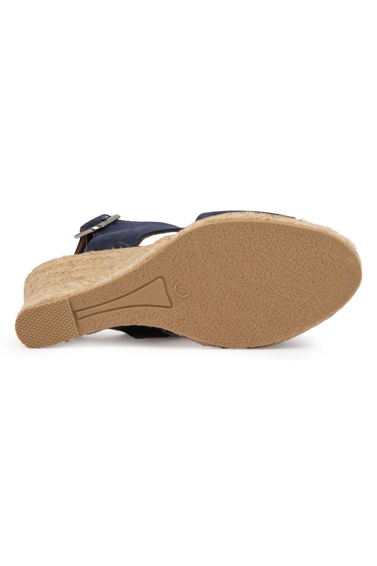 Dolgu Topuk Espadril Sandalet DG6040 Lacivert