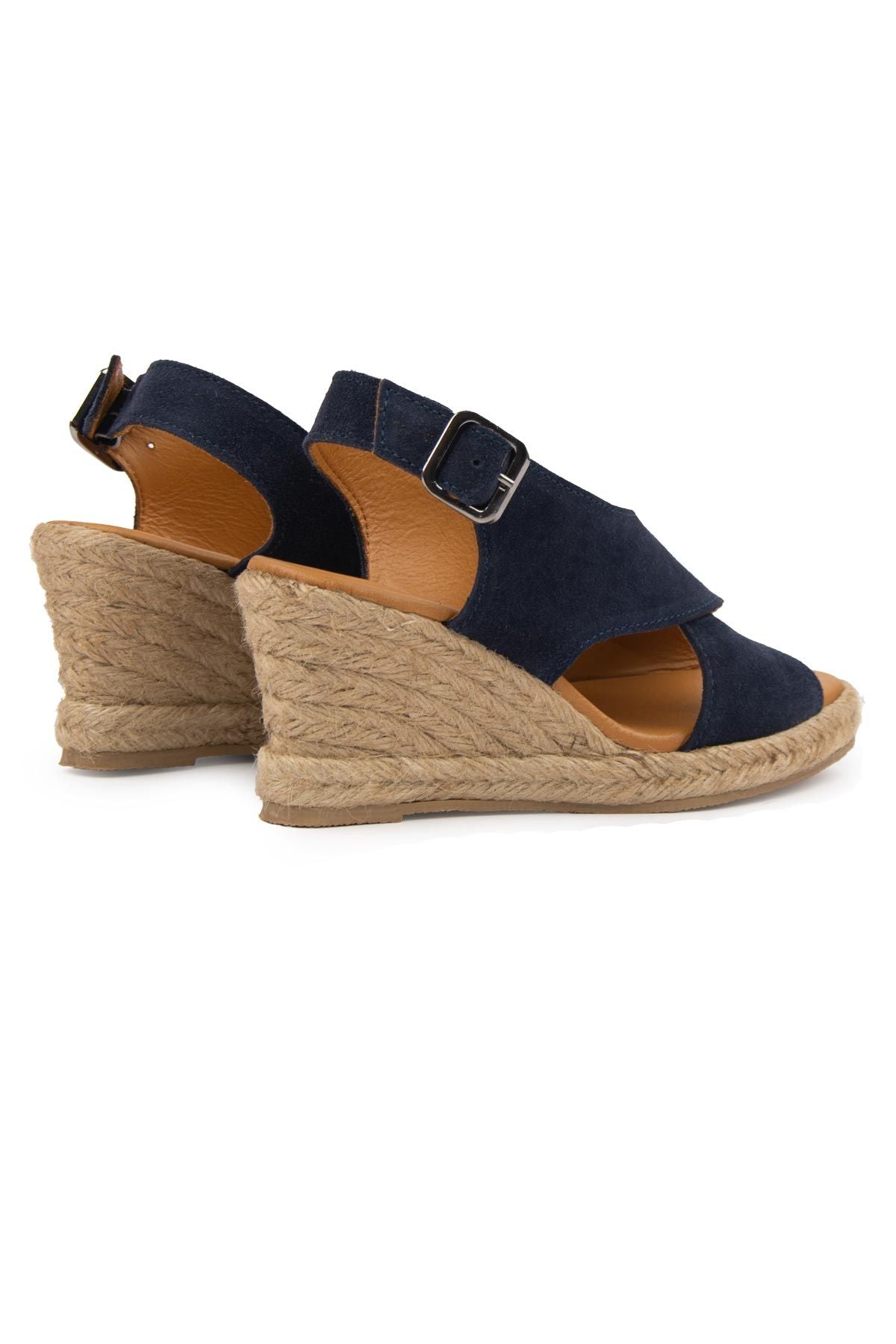 Dolgu Topuk Espadril Sandalet DG6040 Lacivert