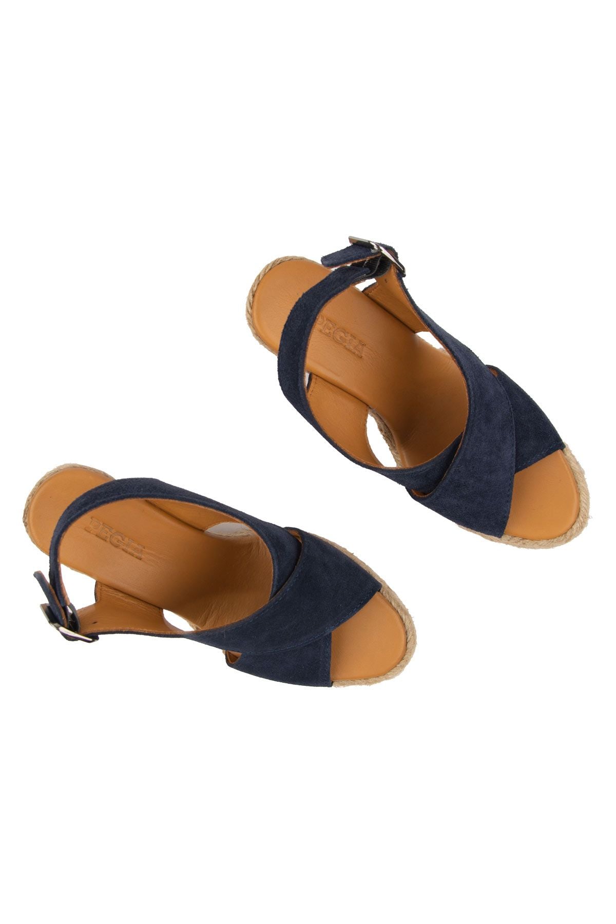 Dolgu Topuk Espadril Sandalet DG6040 Lacivert