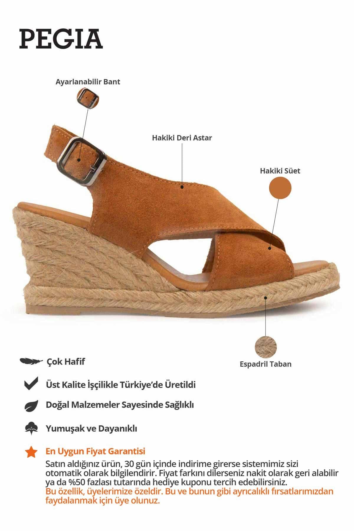 Dolgu Topuk Espadril Sandalet DG6040 Taba
