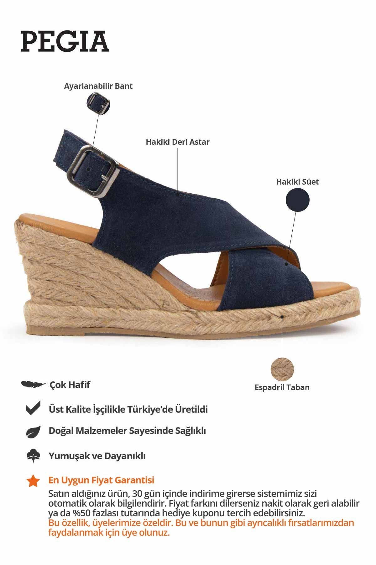 Dolgu Topuk Espadril Sandalet DG6040 Lacivert