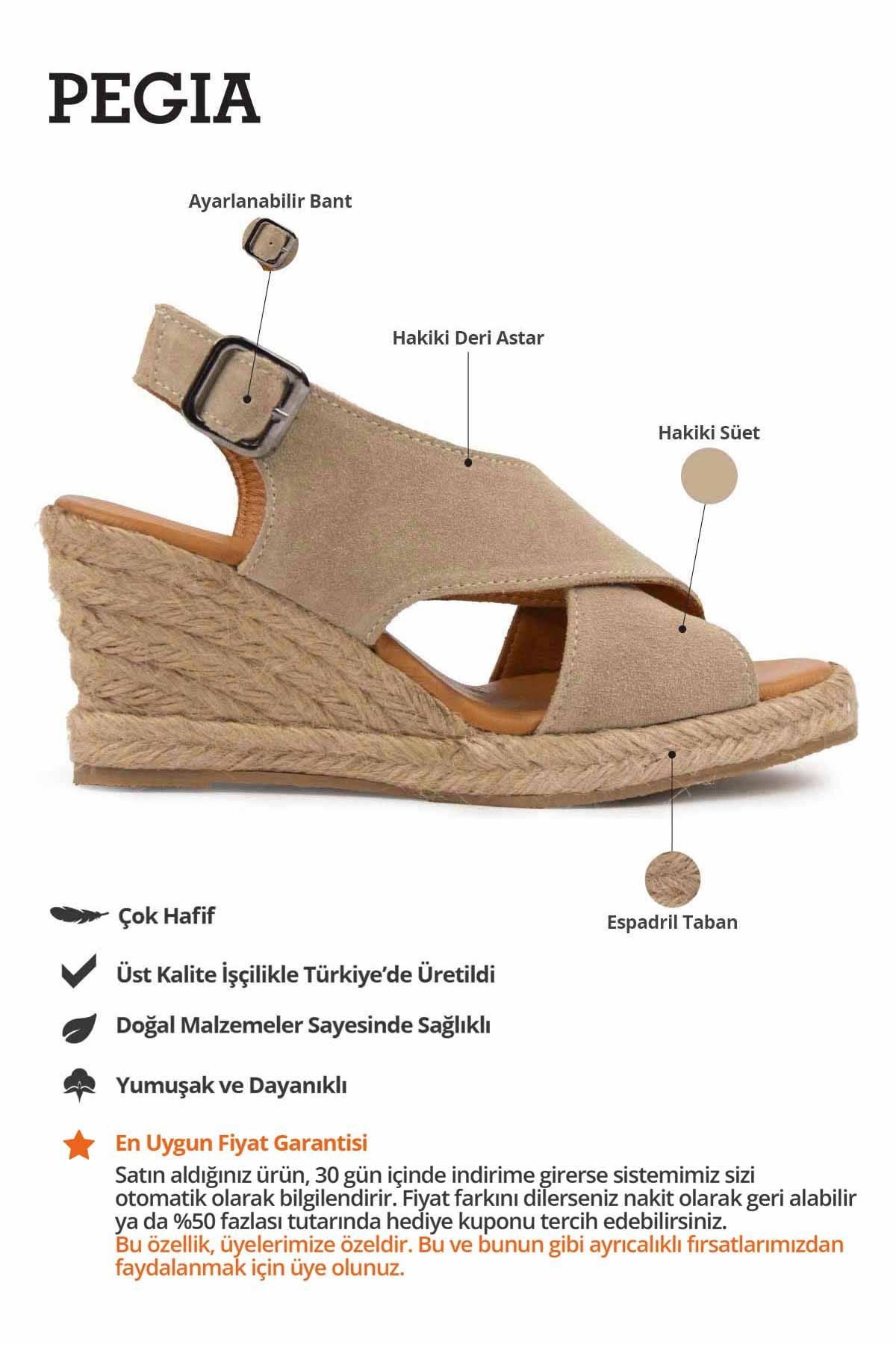 Dolgu Topuk Espadril Sandalet DG6040 Sahra