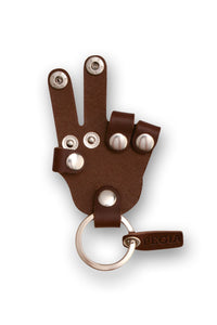 Hand Leather Keychain 25AN51 Brown