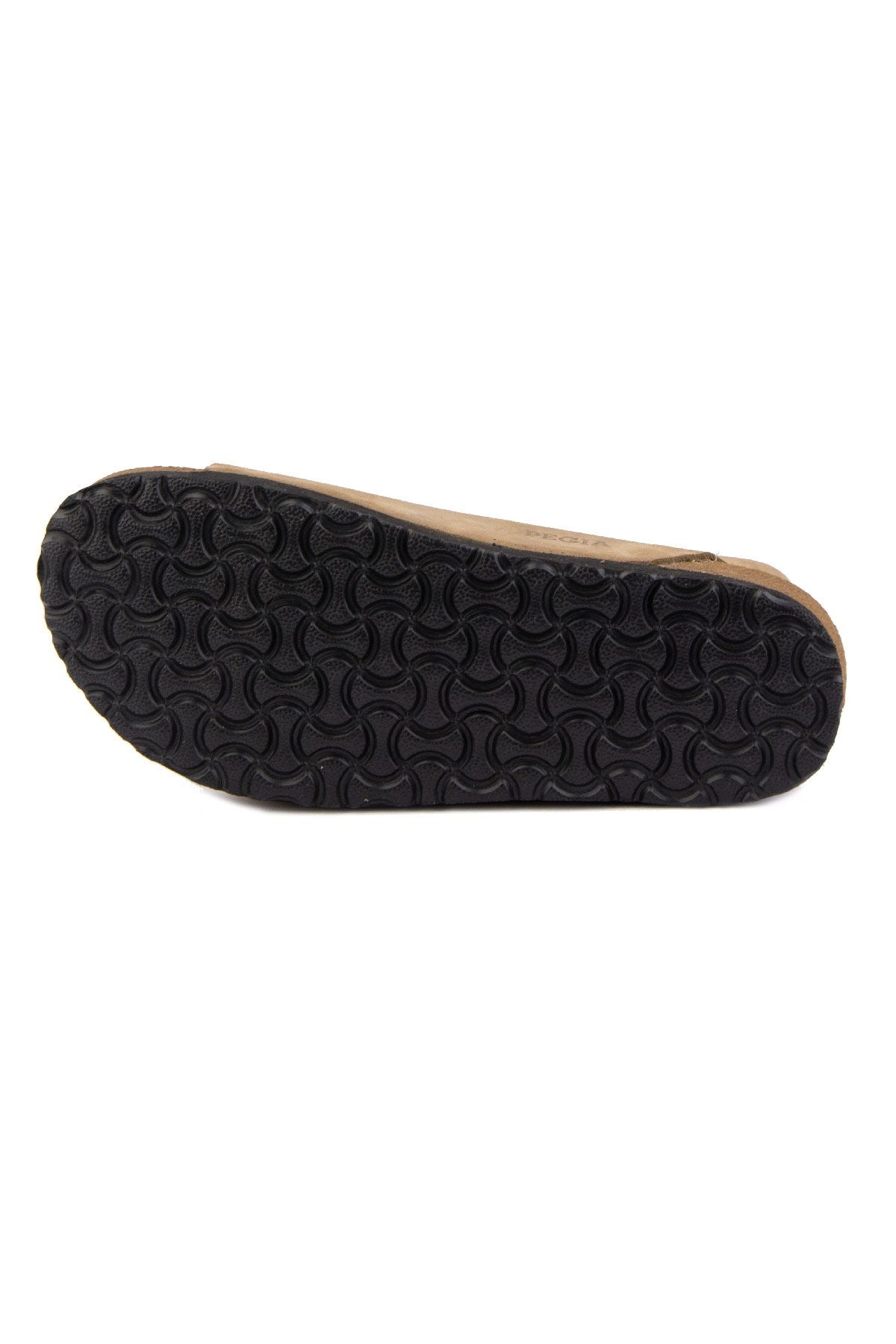 Erkek Bantlı Deri Sandalet 215024 Kum
