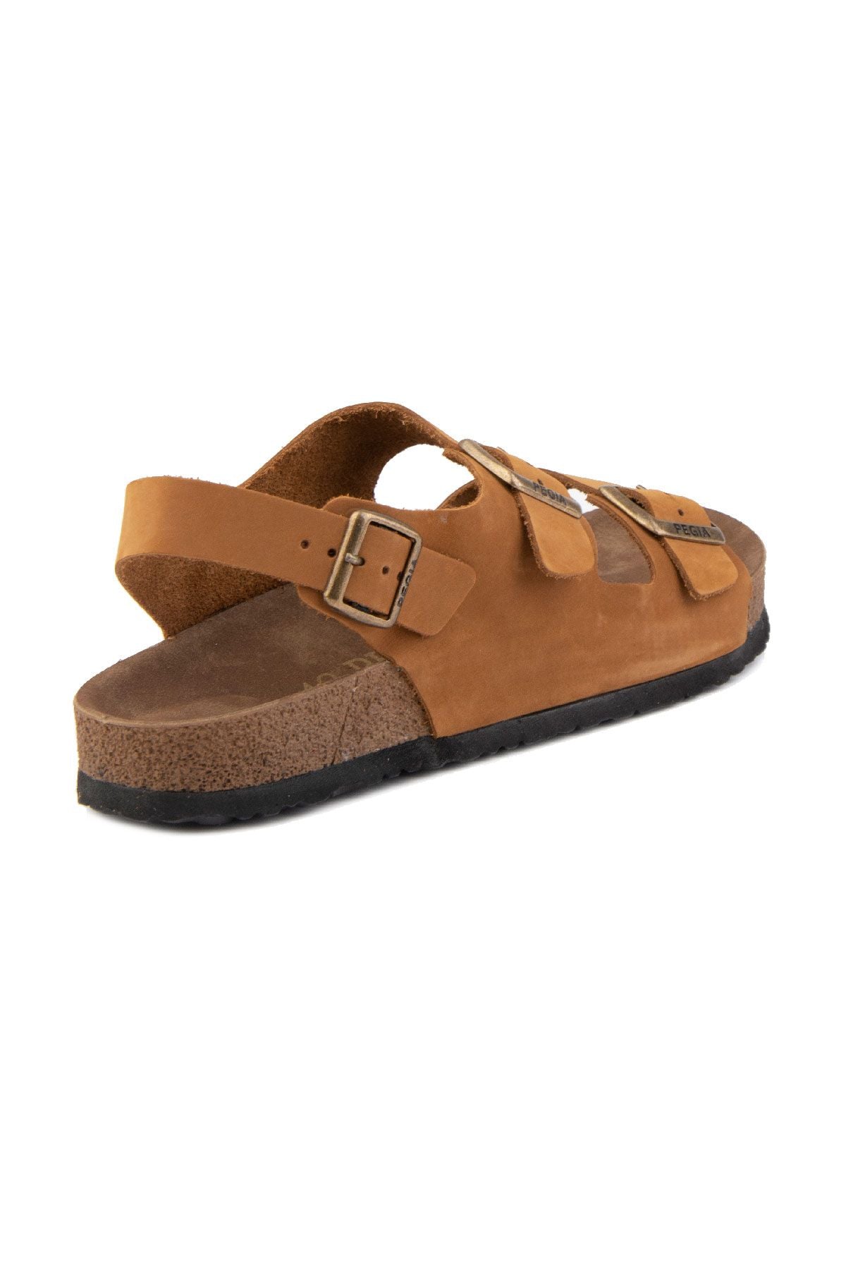 Erkek Bantlı Deri Sandalet 215024 Taba