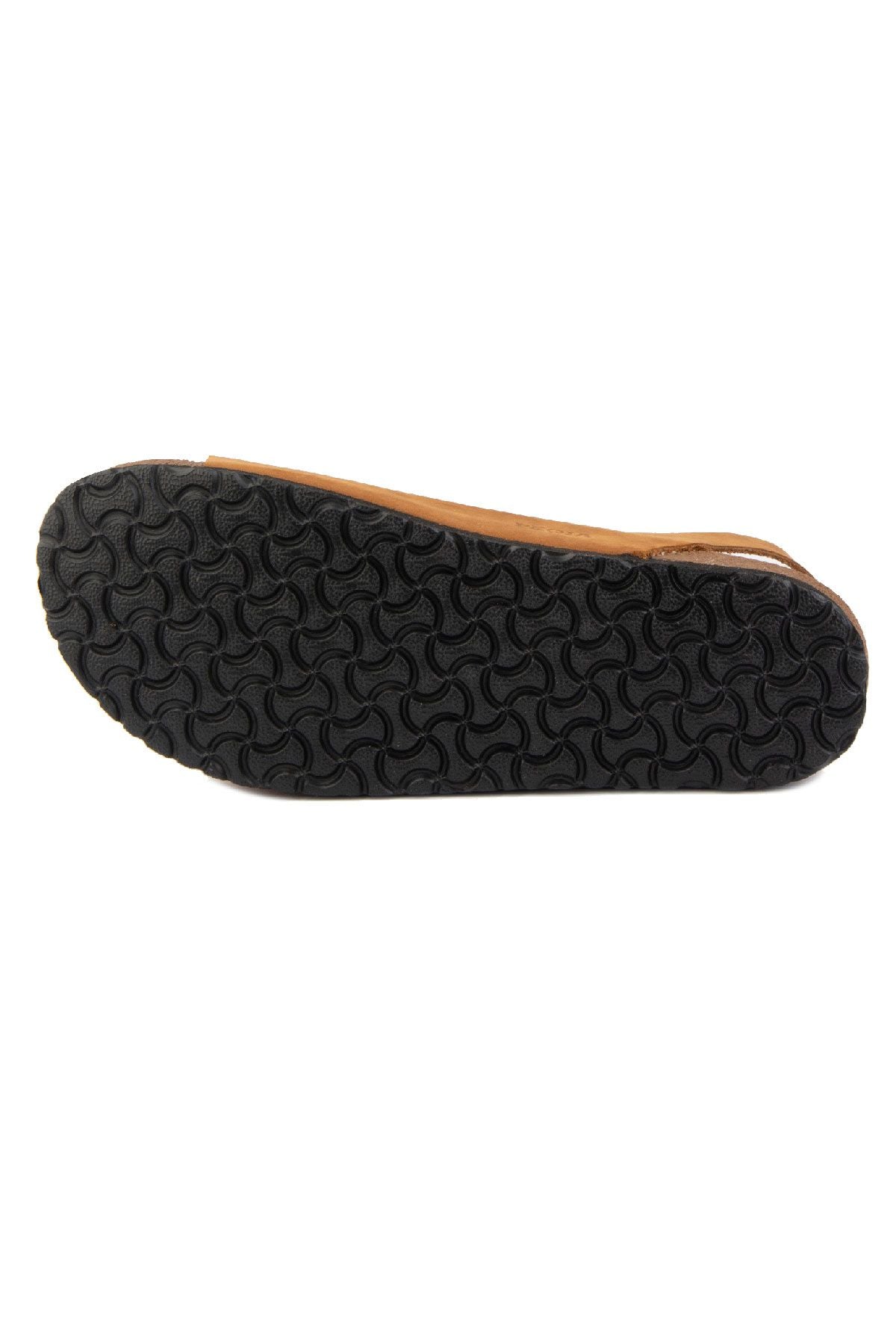 Erkek Bantlı Deri Sandalet 215024 Taba