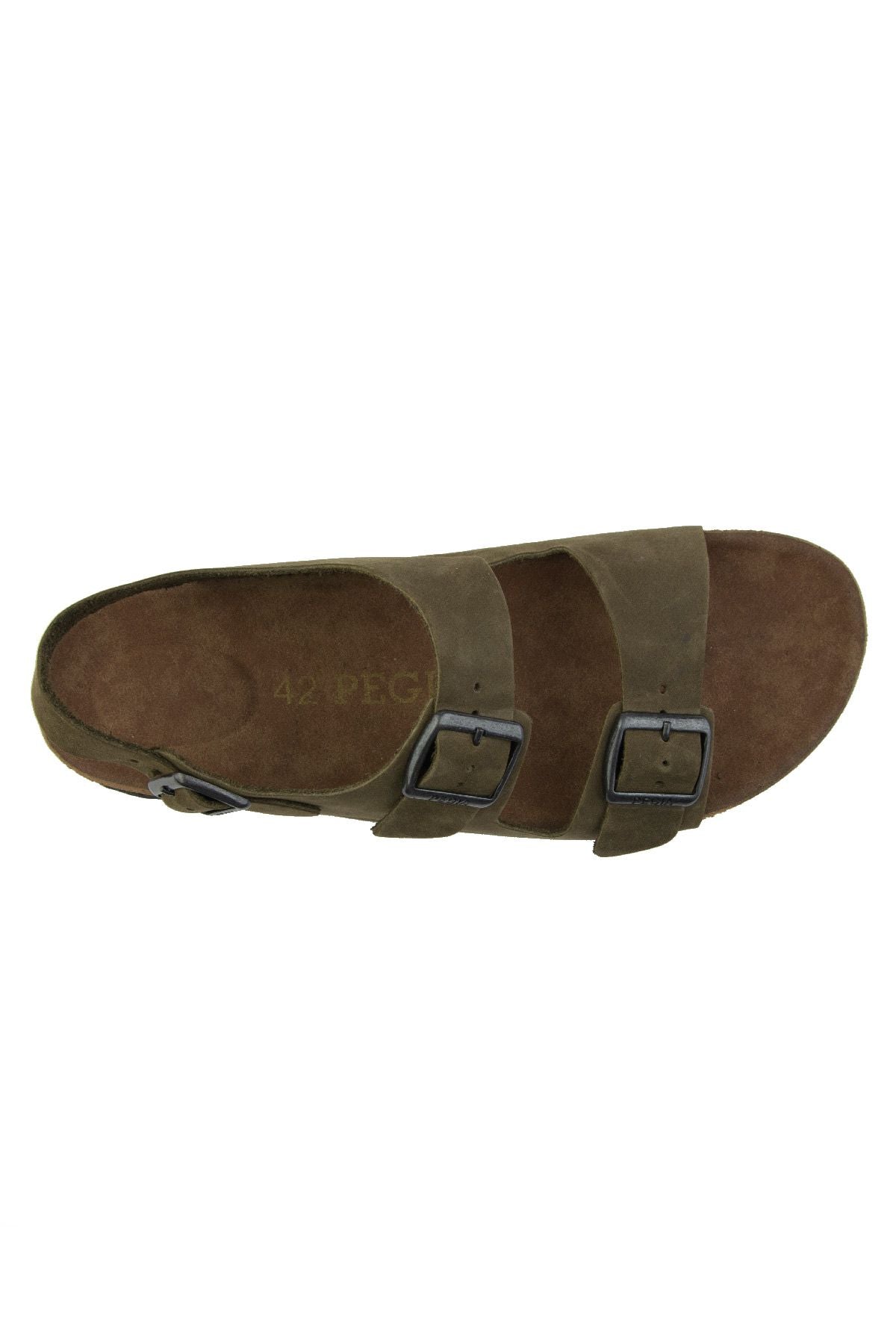 Erkek Bantlı Deri Sandalet 215024 Haki