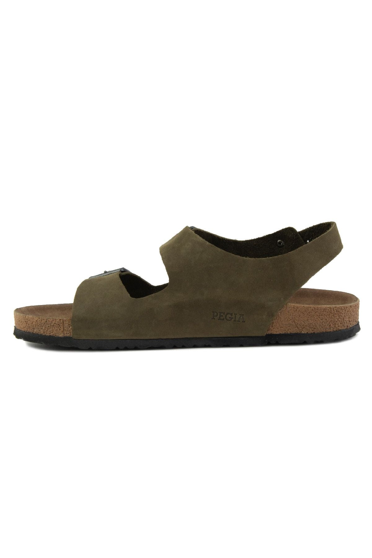Erkek Bantlı Deri Sandalet 215024 Haki
