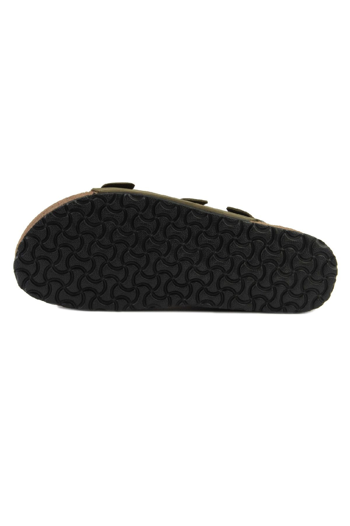 Erkek Bantlı Deri Sandalet 215024 Haki
