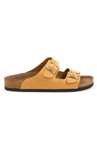 Men's Strappy Leather Slipper 215020 Yellow
