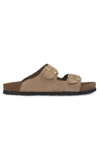 Men's Strappy Leather Slipper 215020 Sand