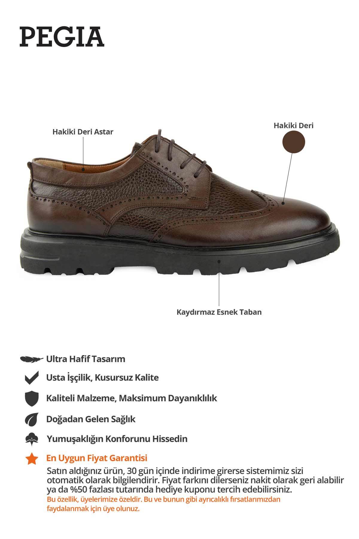 Erkek Deri Ayakkabı DG5017 Kahve