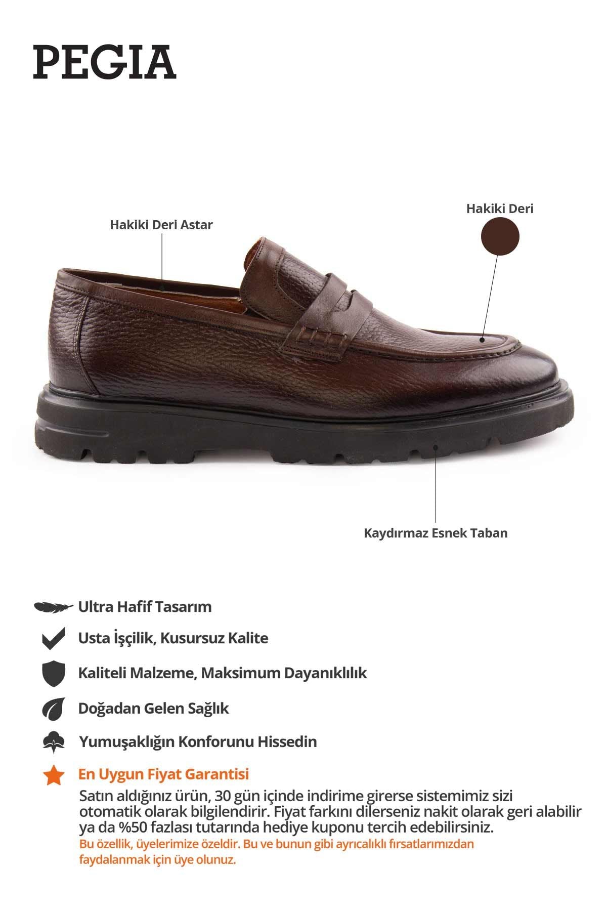 Erkek Deri Ayakkabı DG5018 Kahve