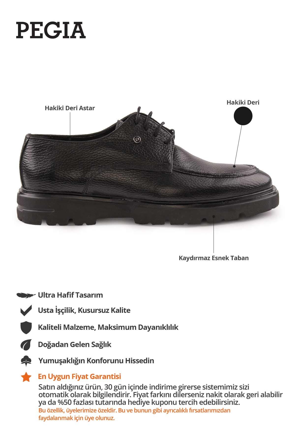 Erkek Deri Ayakkabı DG5019 Siyah