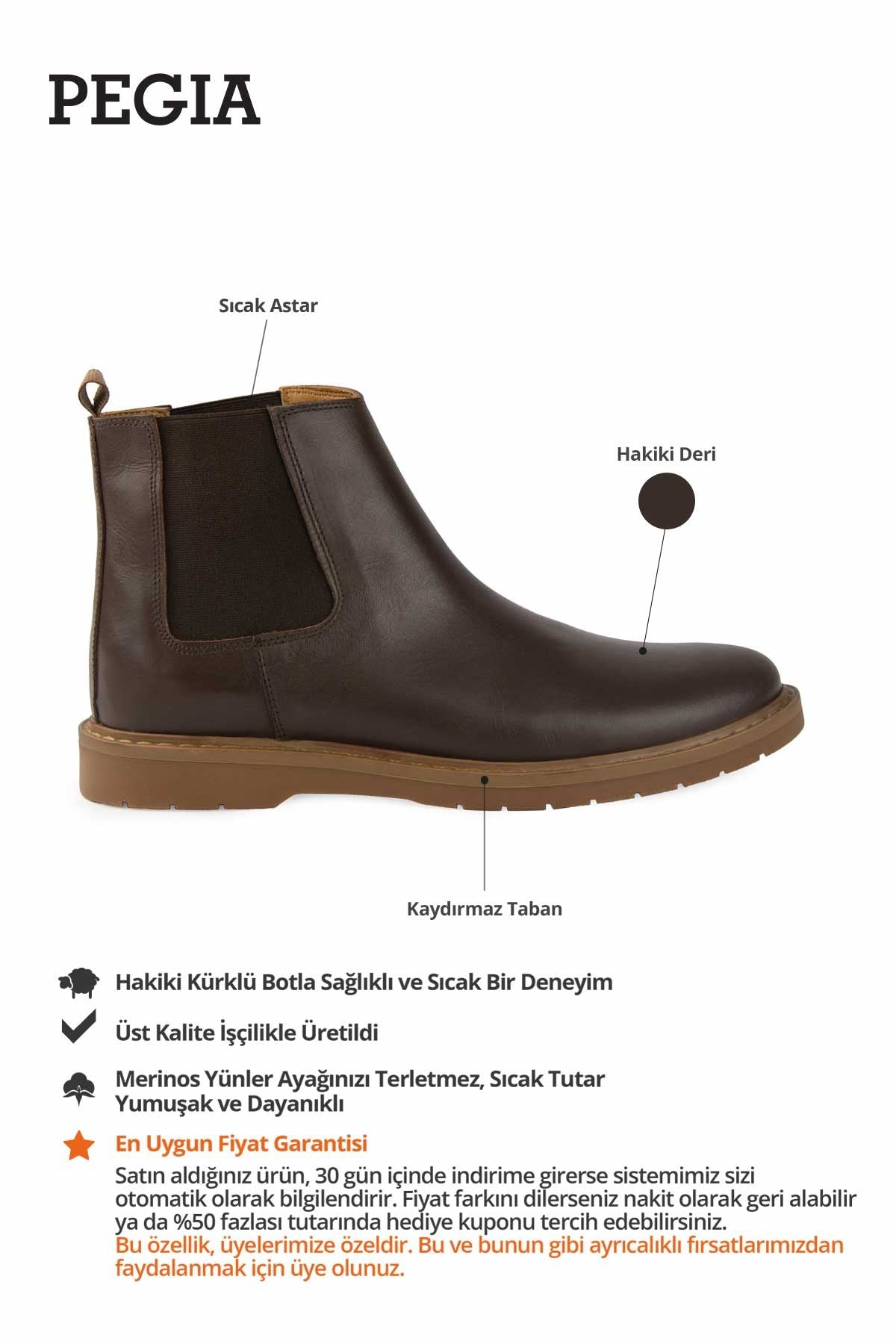 Erkek Deri Chelsea Bot DG5043 Kahve