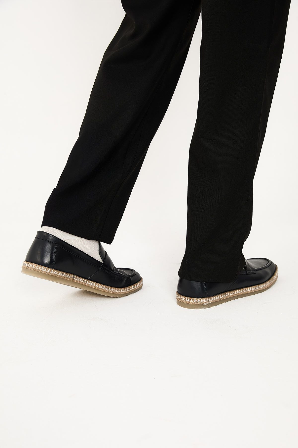 Erkek Deri Espadril Ayakkabı DG5004 Lacivert