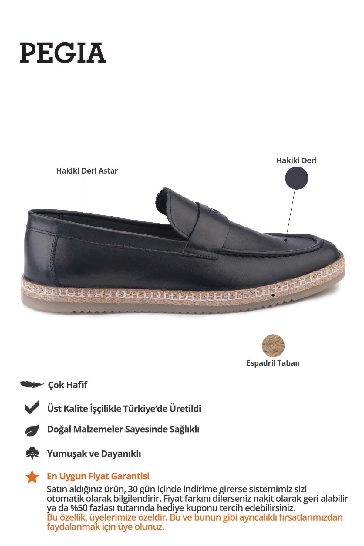 Erkek Deri Espadril Ayakkabı DG5004 Lacivert