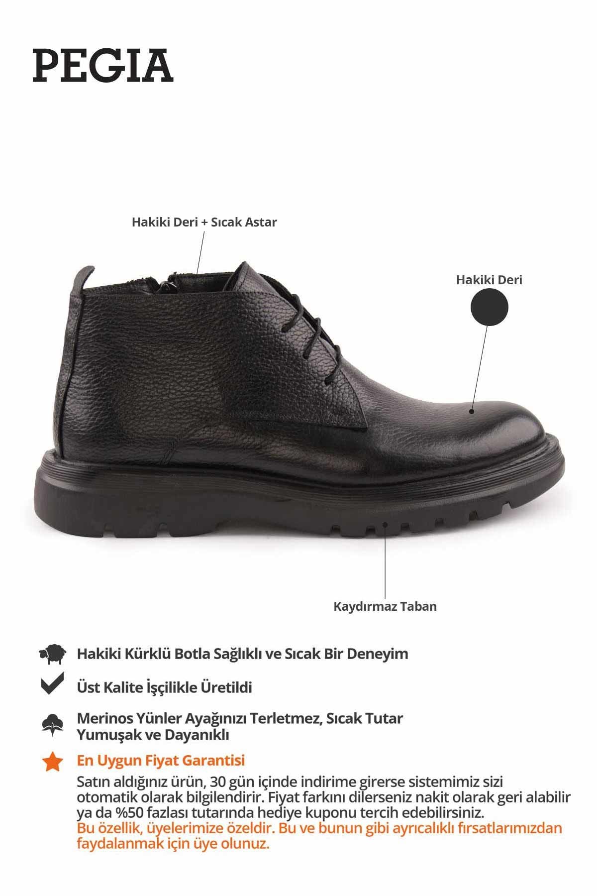 Erkek Deri Fermuarlı Bot DG5015 Siyah