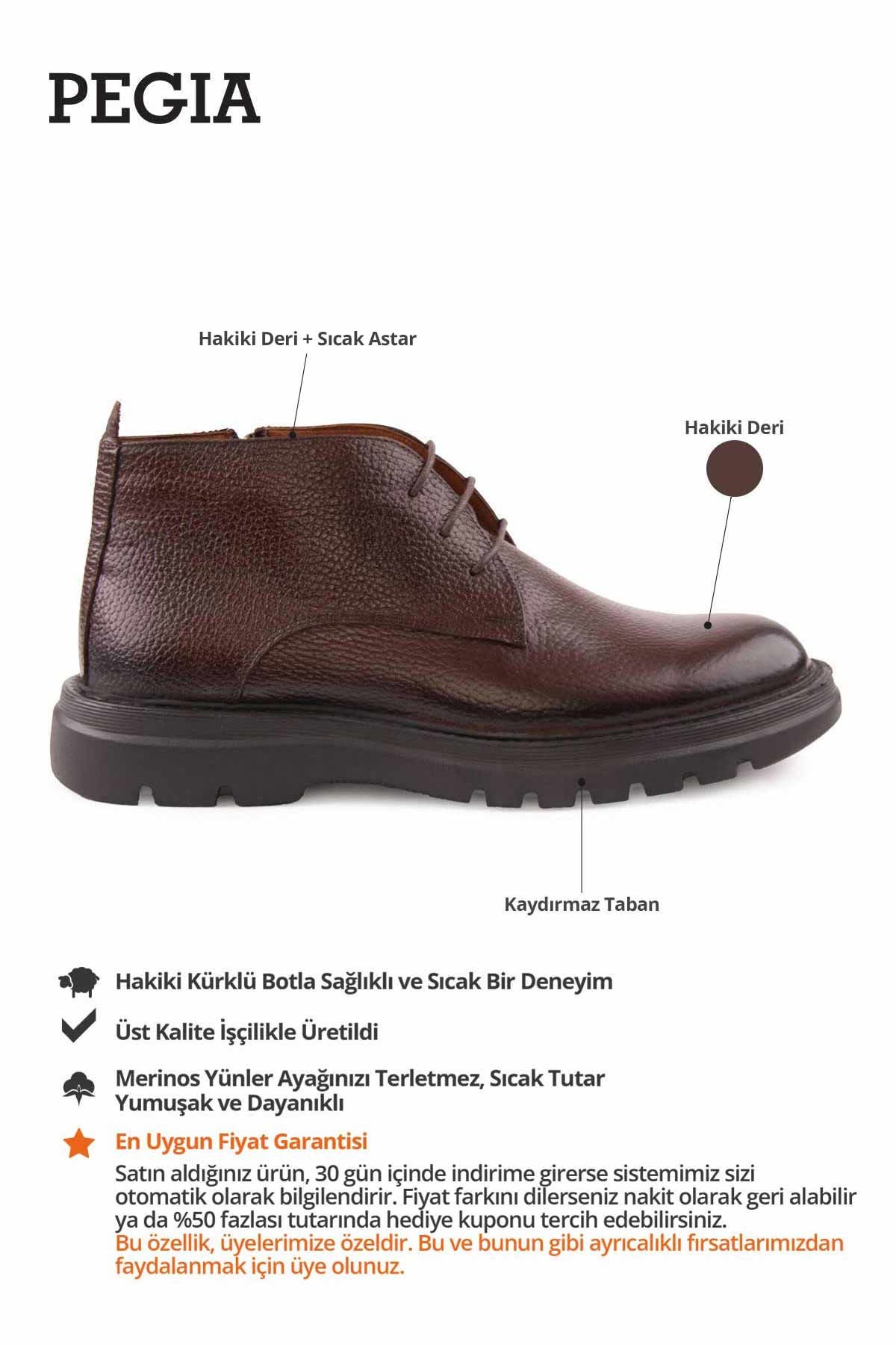 Erkek Deri Fermuarlı Bot DG5015 Kahve