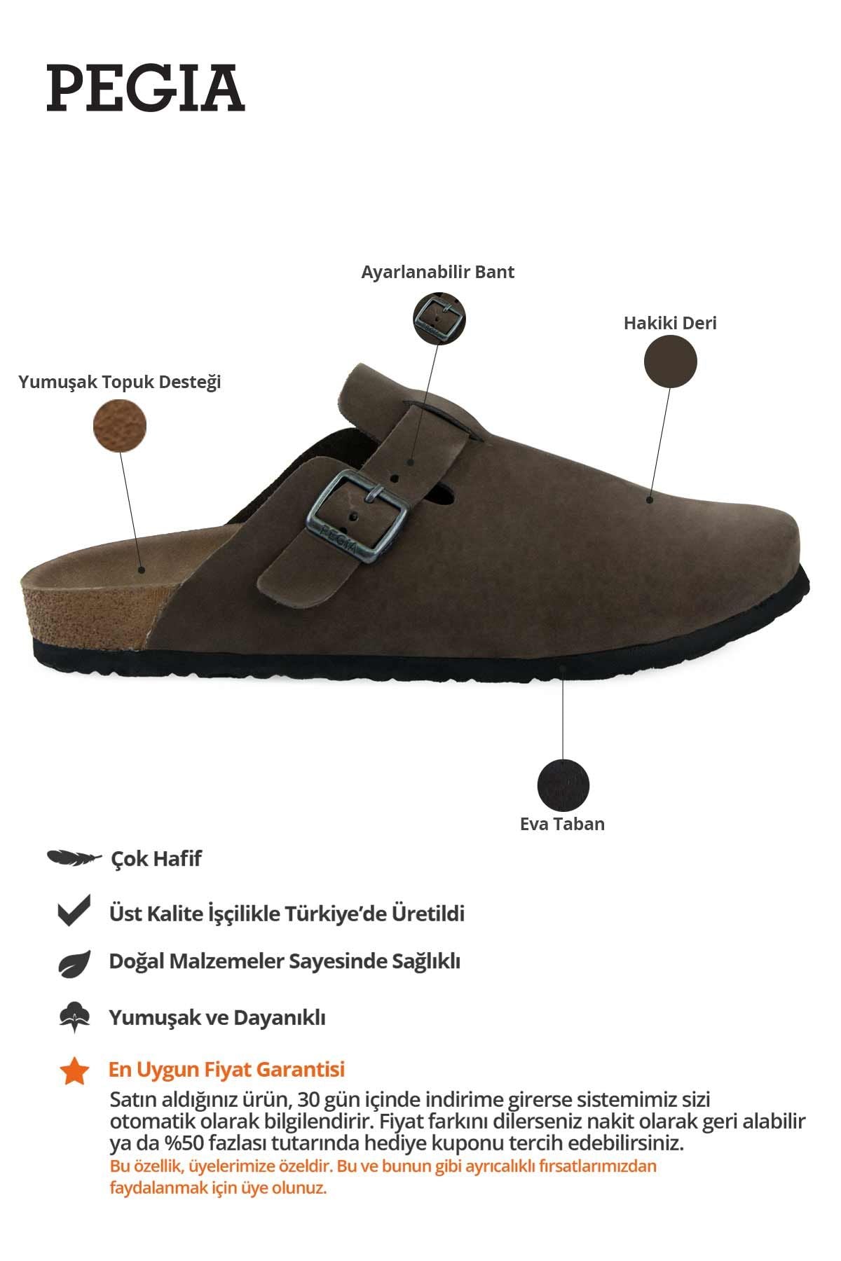 Erkek Deri Sabo Terlik 215031 Kahve