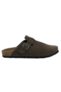 Men's Leather Clog Slippers 215031 Brown