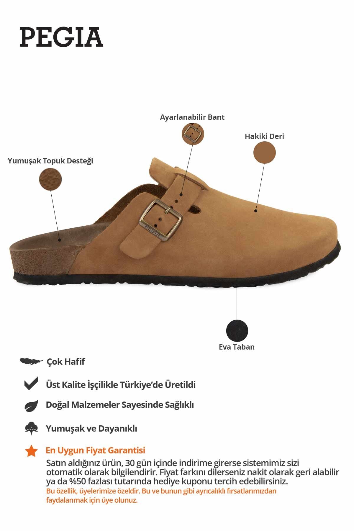Erkek Deri Sabo Terlik 215031 Taba