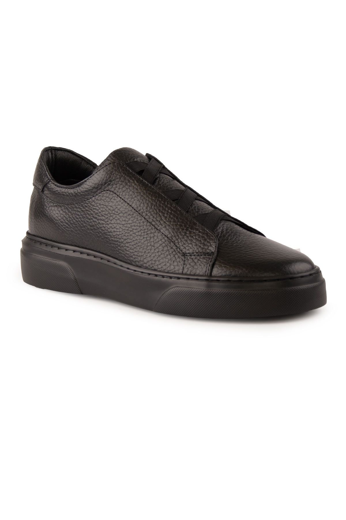Erkek Deri Sneaker DG5011 Komple Siyah
