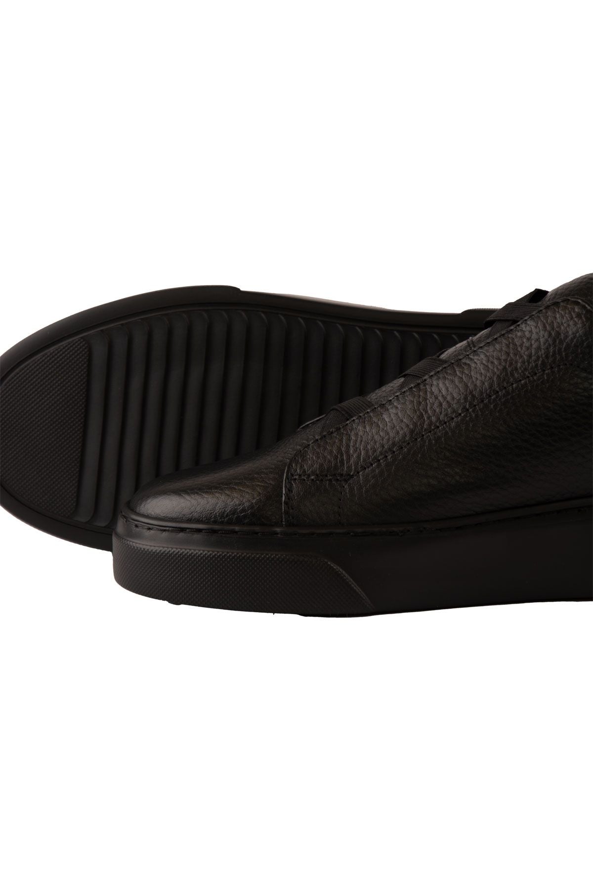 Erkek Deri Sneaker DG5011 Komple Siyah