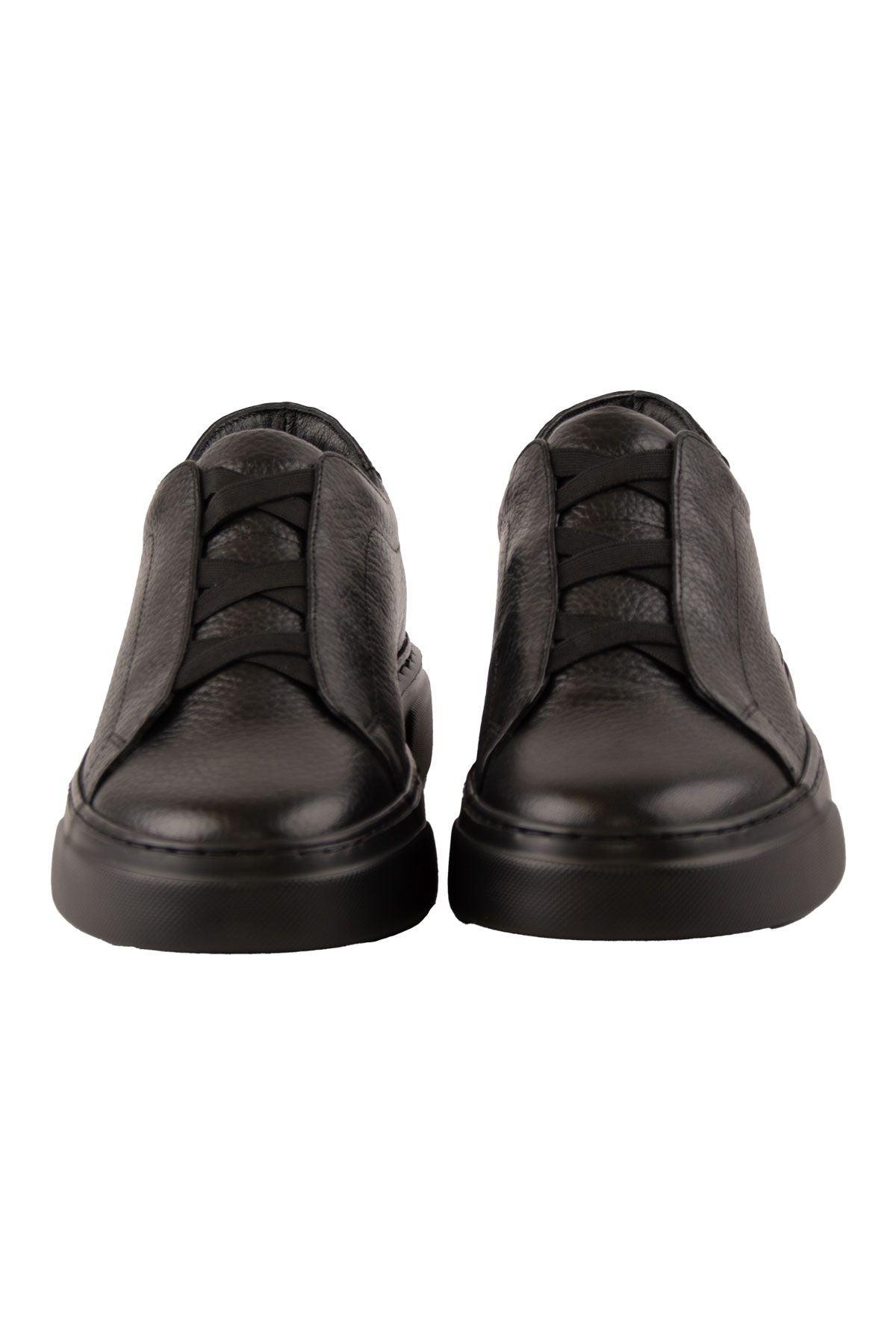 Erkek Deri Sneaker DG5011 Komple Siyah