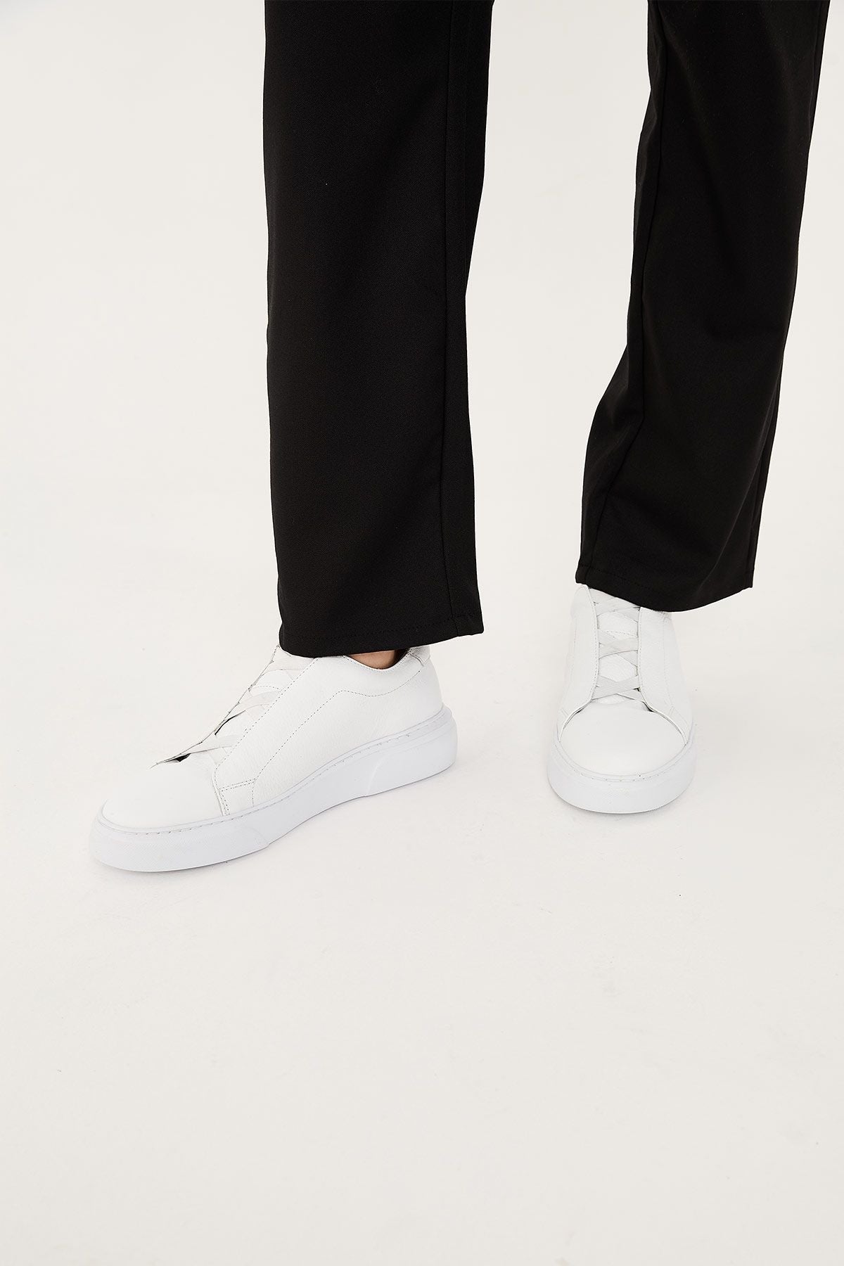 Erkek Deri Sneaker DG5011 Beyaz