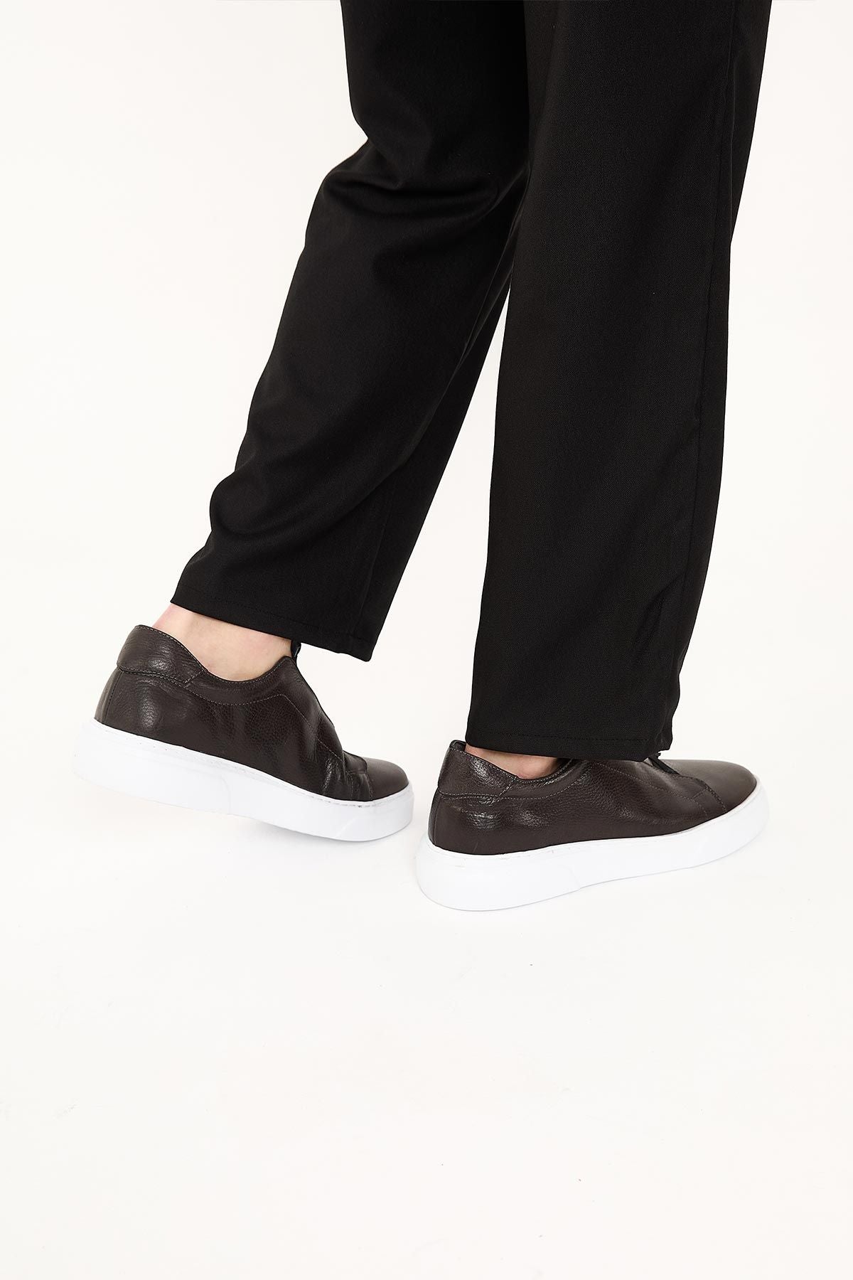 Erkek Deri Sneaker DG5011 Gri