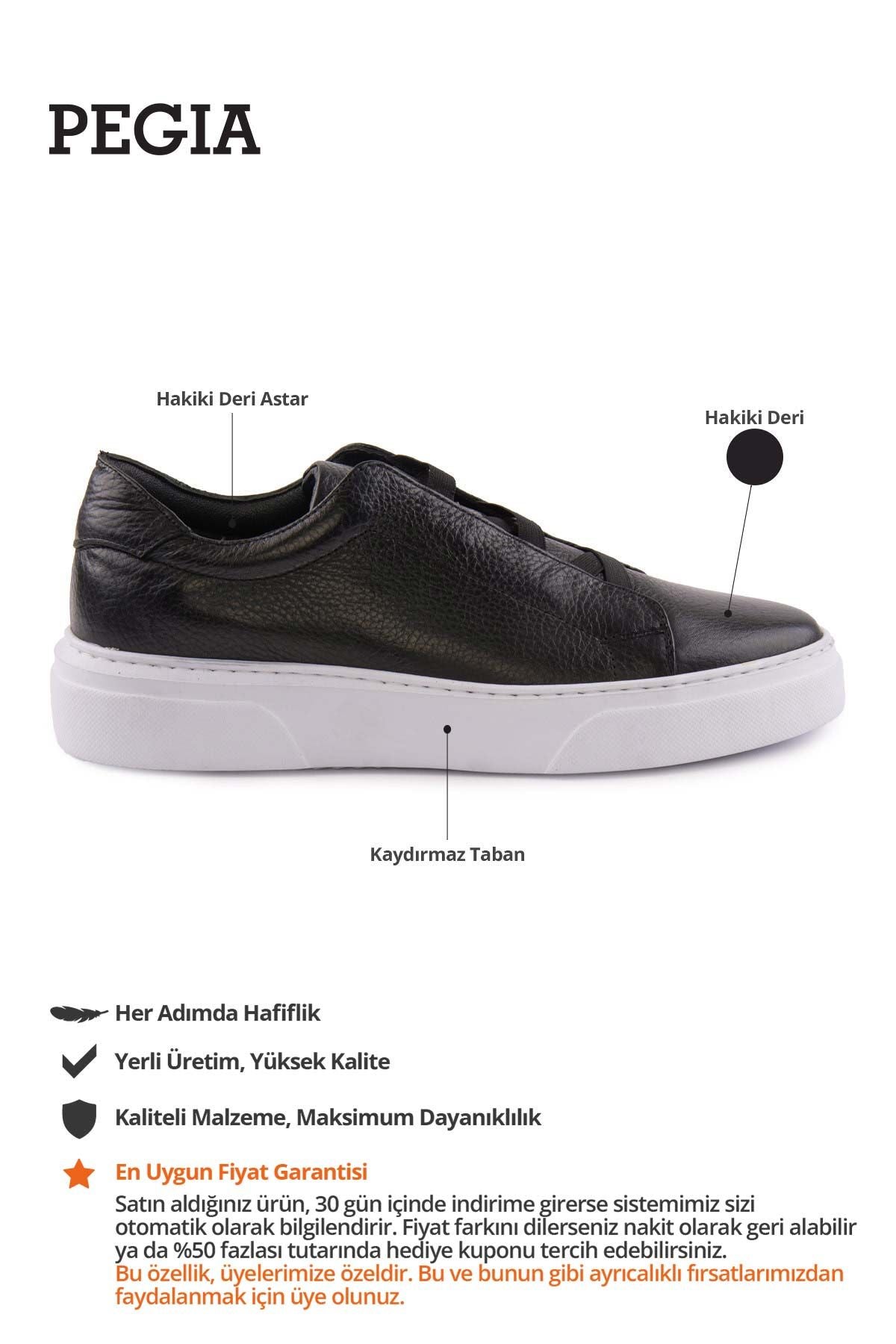 Erkek Deri Sneaker DG5011 Siyah