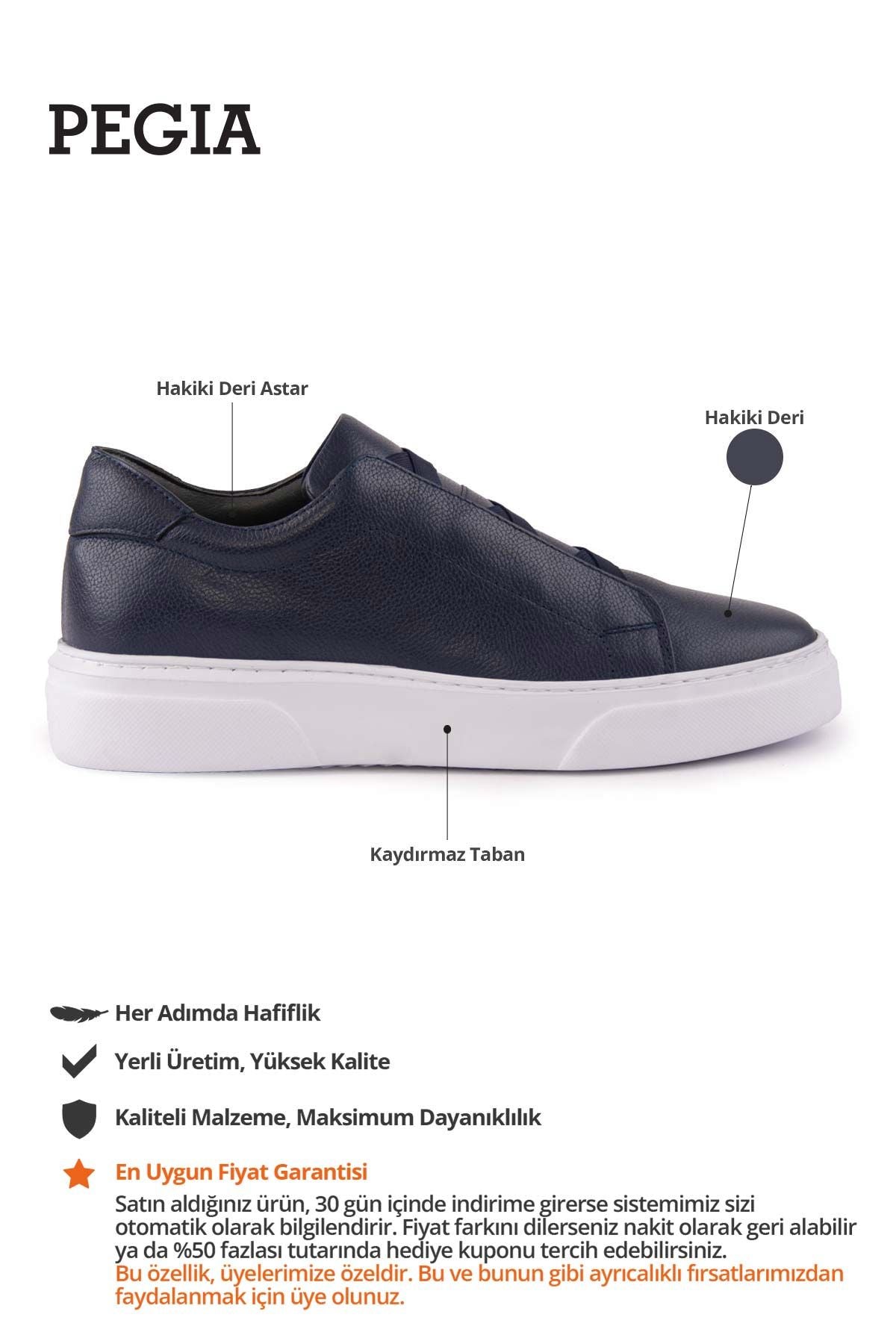 Erkek Deri Sneaker DG5011 Lacivert