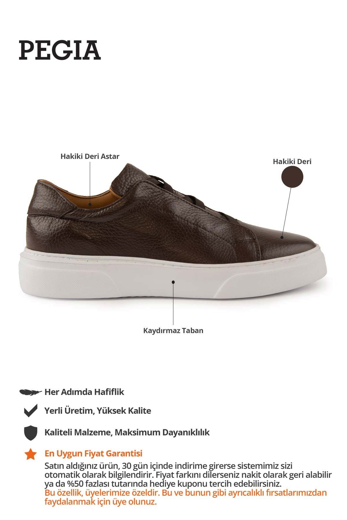 Erkek Deri Sneaker DG5011 Kahve