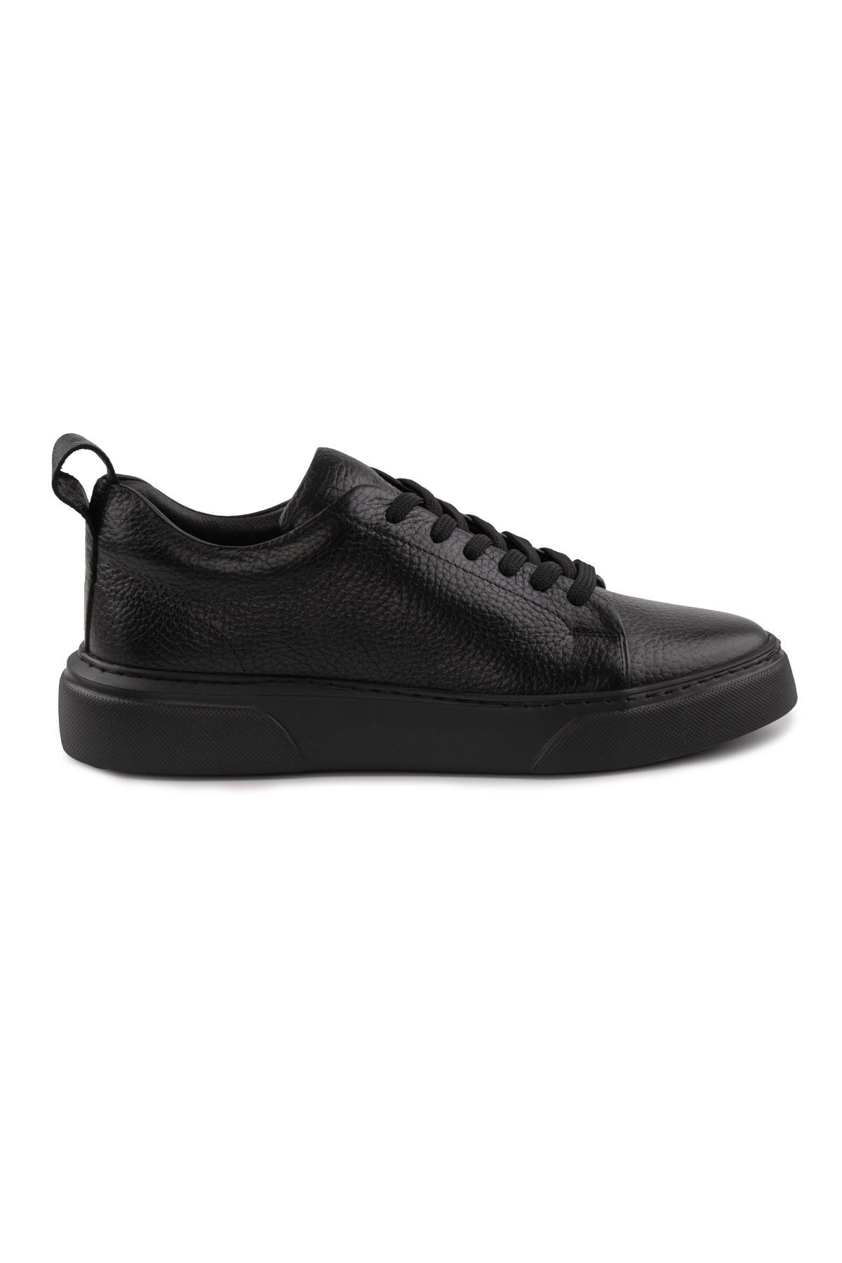 Erkek Deri Sneaker DG5012 Komple Siyah