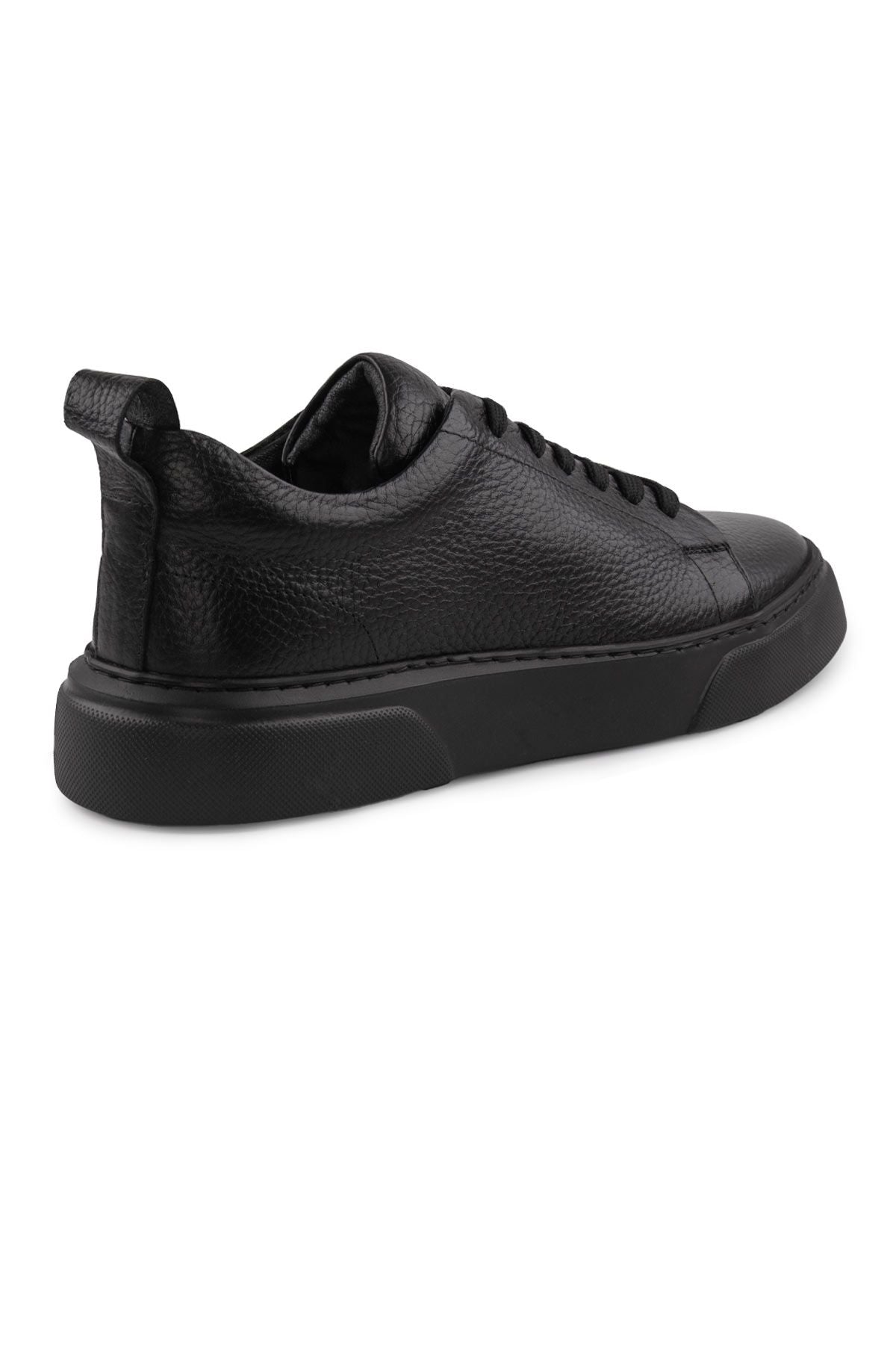 Erkek Deri Sneaker DG5012 Komple Siyah