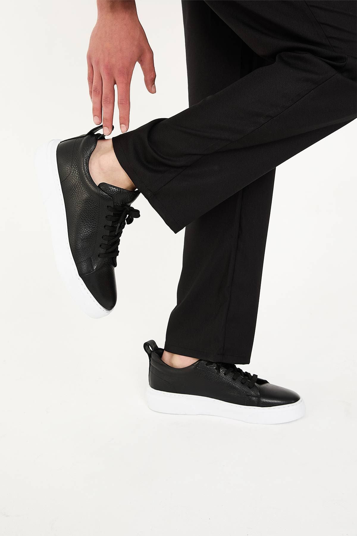 Erkek Deri Sneaker DG5012 Siyah