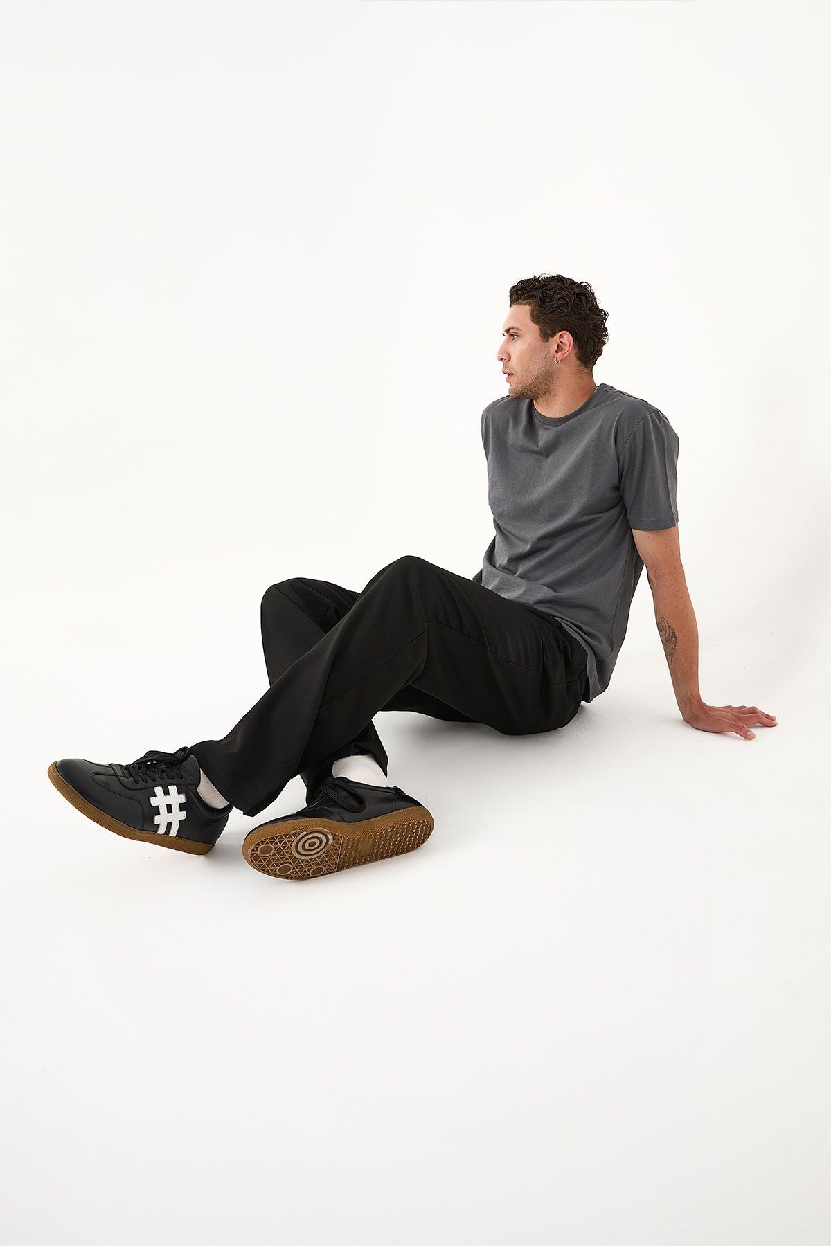 Erkek Deri Sneakers DG5003 Siyah